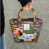 Dachshund Retro Wicker Handbag: Handmade Bamboo Straw Beach Basket