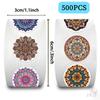 500Pcs/Roll Mandala Patterns Kids Rewards Stickers - DIY Scrapbooks Album Decor Sealing Label Decals