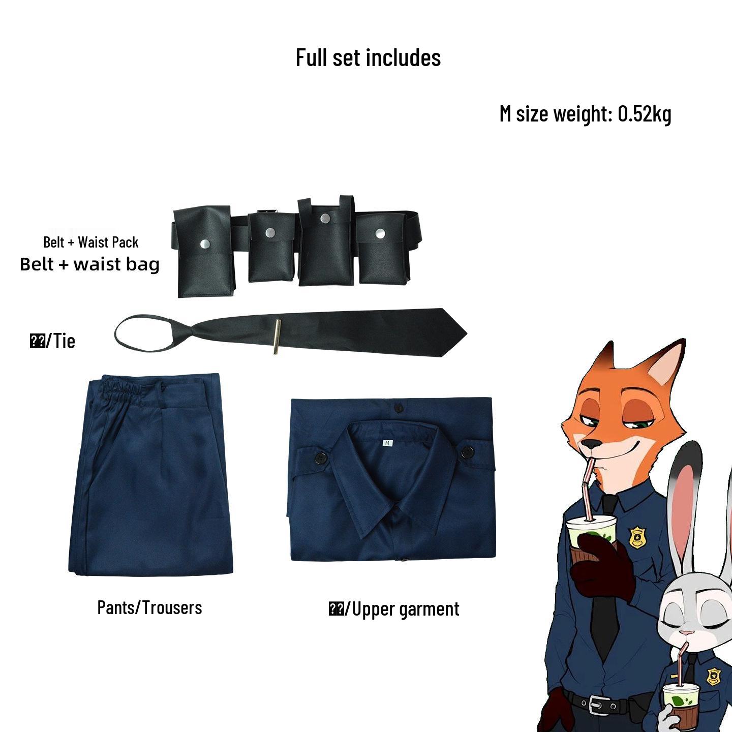 Zootopia Judy Rabbit & Nick Fox Police Officer Cosplay Costumes for Halloween Child 150