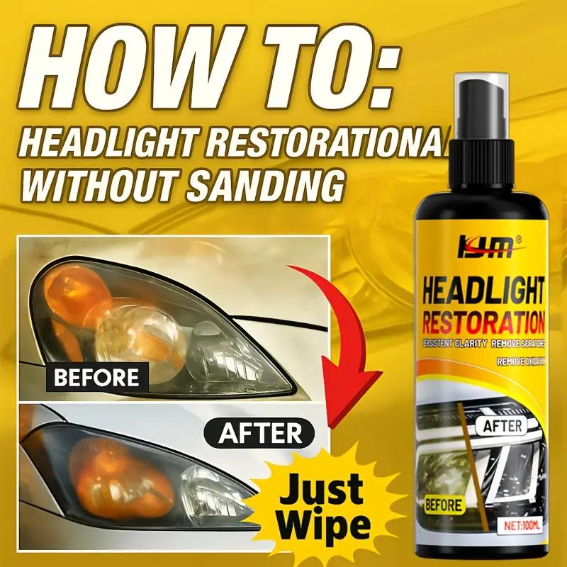 Headlight Restoration Kit-Advanced Restoration Solution,Clear and Bright Headlights,Prevent Yellowing and Oxidation,Long-Lasting