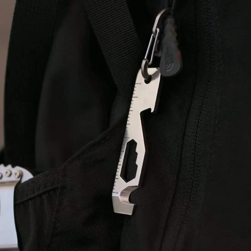 10 In 1 EDC Pocket Survival Tool Camping Equipment Bottle Opener Ruler Key Chain Outdoor Tools for Hiking Camping Accsesorios