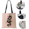 Flower Snake Women Shoulder Bag Letter Printed Reusable Shopper Tote Bag Harajuku Eco Canvas High Capacity Handbag CLE