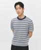 ECORR Multi-Stripe Ringer Crop Short Sleeve Knit_Gray