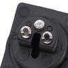 Female Plug Socket Mobility Scooter Panel Mount Port Easy Installation 3 Pin Socket Connector with Protective Cover