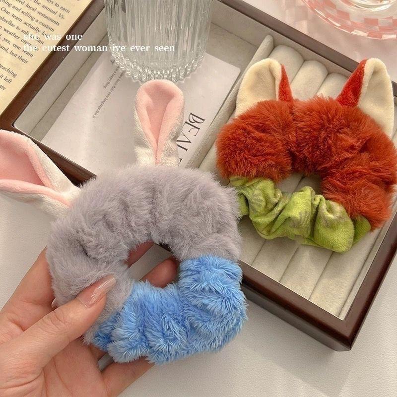 Autumn And Winter Plush Hair Band Cute Crazy Animal City Judinik Headband New High-End Rubber Band Large Intestine Ring
