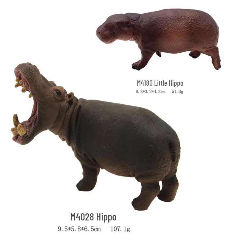 Educational African Wildlife Hippopotamus PVC Model Set