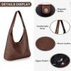 Faux Leather Tote Bag for Women - Woven Leather Handbag, Large Hobo Shoulder Bag, Work Tote with Pouch Purse