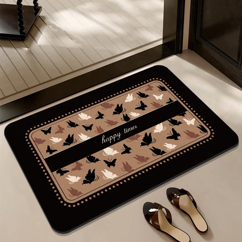 Medieval Style Diatom Mud Floor Mat, Bathroom Water-Absorbing Quick-Drying Non-Slip Floor Mat, Bathroom Door Dirt-Resistant And Easy-To-Take-Care