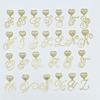 Reasonable Price Hiphop Heart Big Gold Zircon Cursive Letter Pendant Cuban Link Ice Chain Heavy Necklaces for Women with Clasp