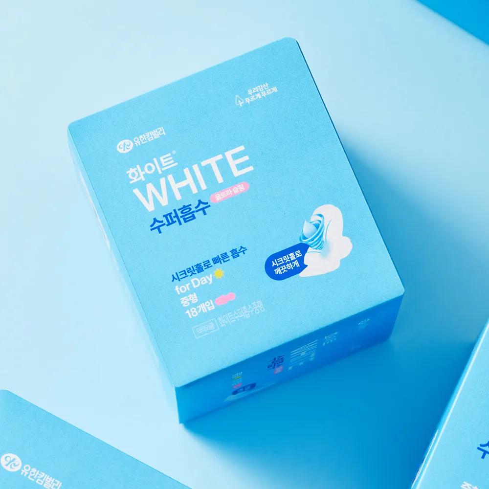 White Super Absorbent (M/L/Overnight) Large 16P