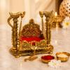 Balanço de Metal Krishna Laddu Gopal para Janmashtami, Balanço Decorativo para Templo Doméstico Pooja, Decoração de Festival, Presente Espiritual para Inauguração de Casa