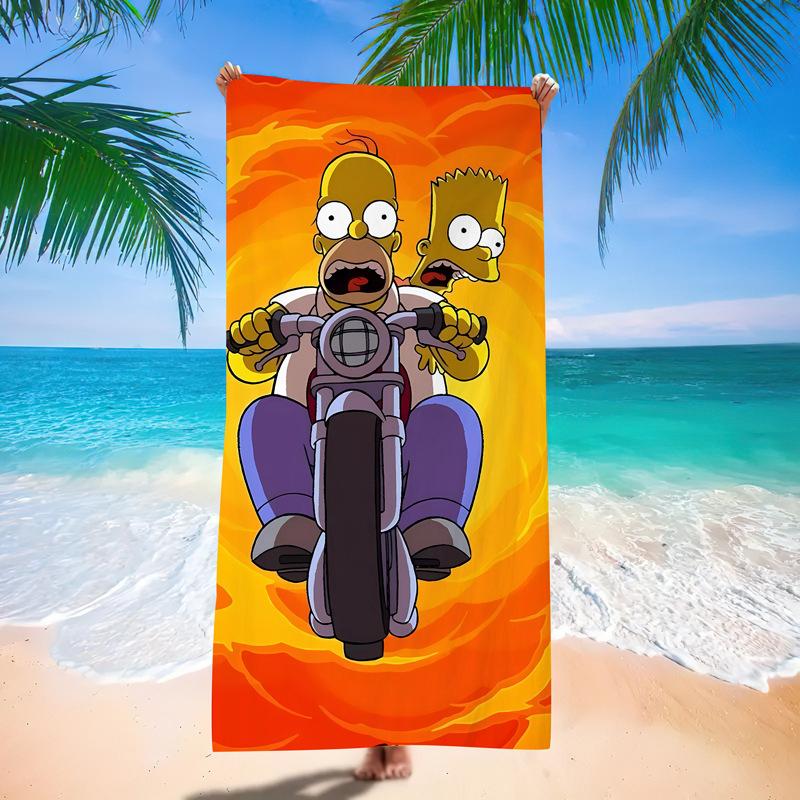 Popular Anime Cartoon Simpson Beach Towel Microfiber Quick-Drying Towel Strong Absorbent Bath Towel 120x60 (children)