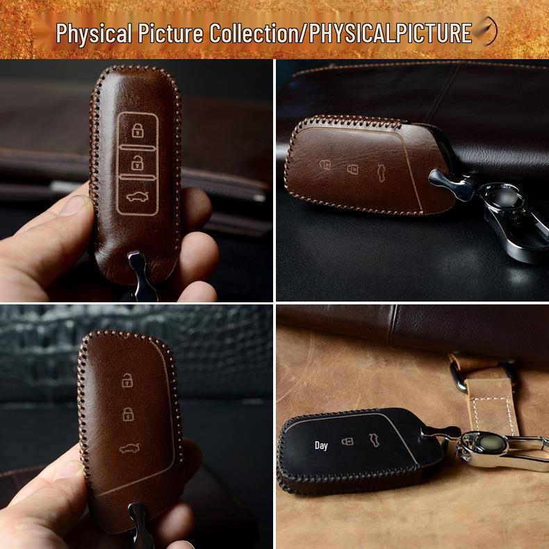 New Baojun RM5 Nappa Leather Key Cover: Compatible with RS5, RC5, RC6, RS7, RS3 Remote Control.
