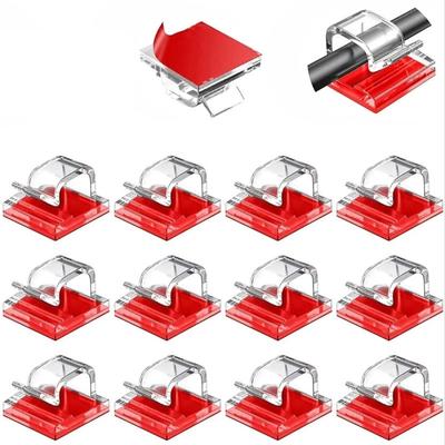 Klare Kunststoff-Weihnachtslichtklammern - Selbstklebende Kabel-Organizer für Außen-Lichterketten, Lichter und Wandkabel