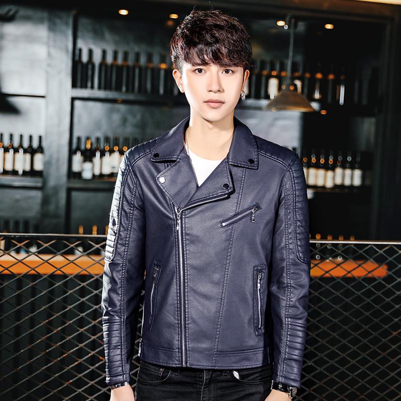 Men's leather jacket casual new leather jacket youth handsome locomotive PU casual men's jacket tide