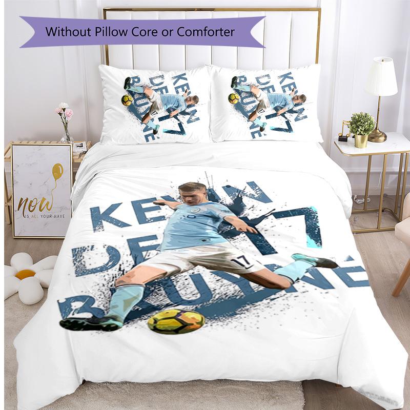 Kevin De Bruyne Pattern Printed 3PCS Bedding Set Soft Skin-Friendly Washable Duvet Cover & Pillowcases Set All Season Bedroom