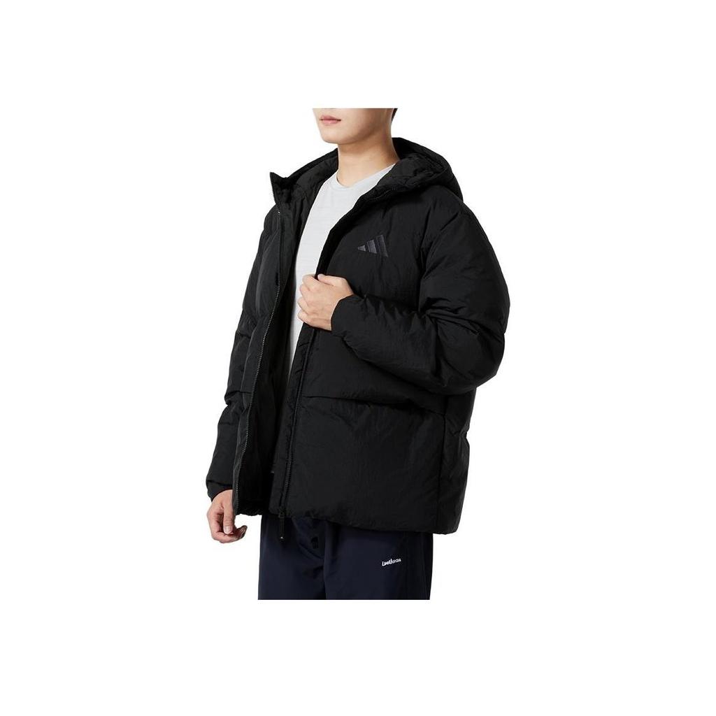 Adidas Basic Down JKT Regular Fit Hooded Down Jacket Men Black JG5940