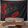 "Fiery Black Horse with Glowing Red Eyes" Pattern Wall Hanging Tapestry Decorative Tapestry Home Decor for Bedroom and Living Room