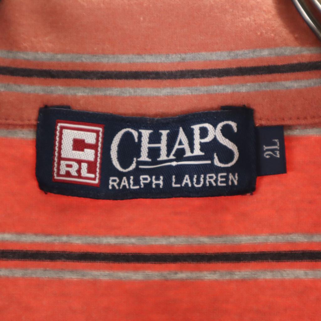 CHAPS RALPH LAUREN Koszulka Polo z paskami, krótki rękaw, rozmiar 2L, męska, używana