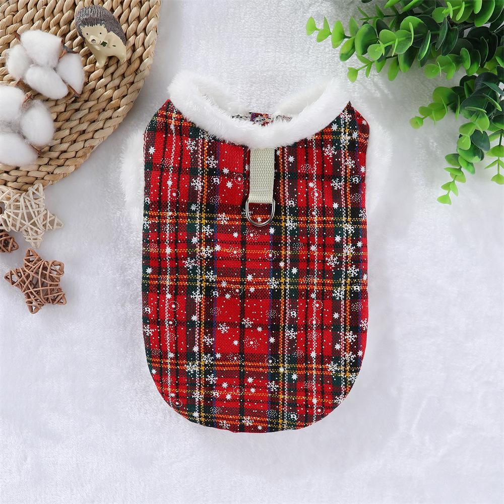 Dog Clothes Thickened In Autumn and Winter Go Out Pet Cat Festive New Year's Clothing Northeast Large Flower Jacket Small Medium and Large Dog