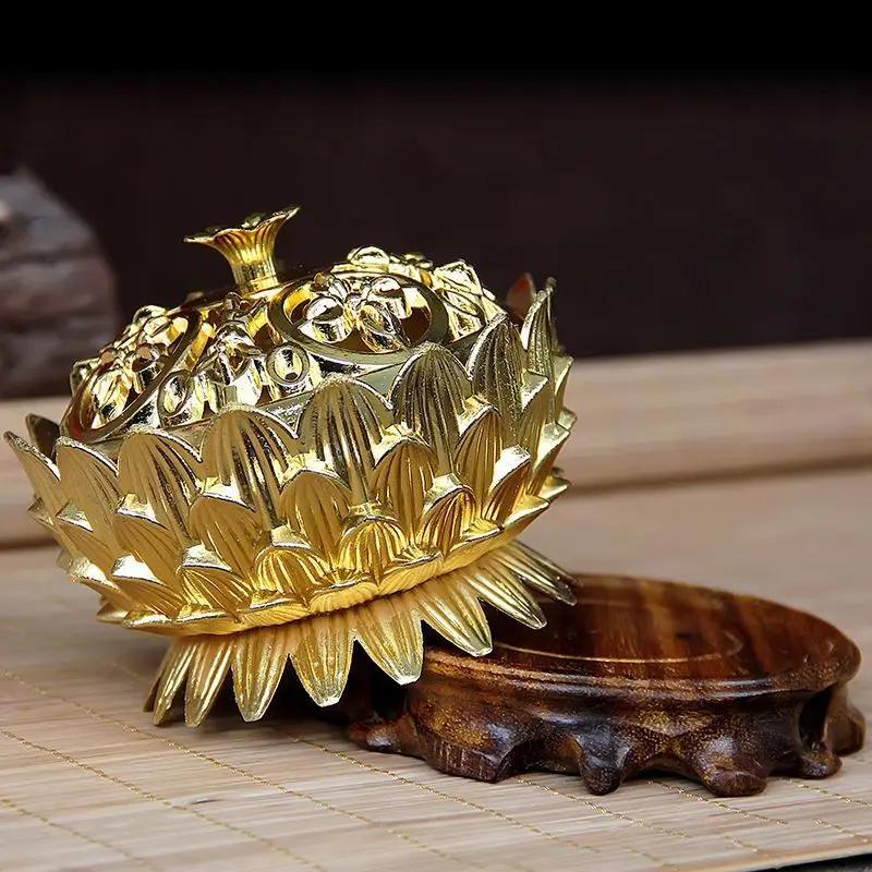 1pc Metal Lotus Incense Burner Ornament Buddha Hall Decor Incense Burner Incense Set Incense Insert Sacrificial Accessories