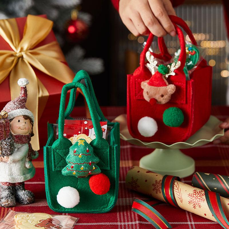 Felt Bag Christmas Gift Socks Cartoon Decorative Pendant Gift Bag Christmas Tree Elk Non Woven Bag