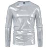 Autumn and Winter Men's Fashion Trend Party Stage Glossy Long Sleeve Round Neck T-shirt Product T-shirt