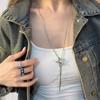 Mangxing Double-layer Necklace Trendy Light Luxury Niche Design Sense Hip-hop Style Couple Collarbone Chain Wind Octagram