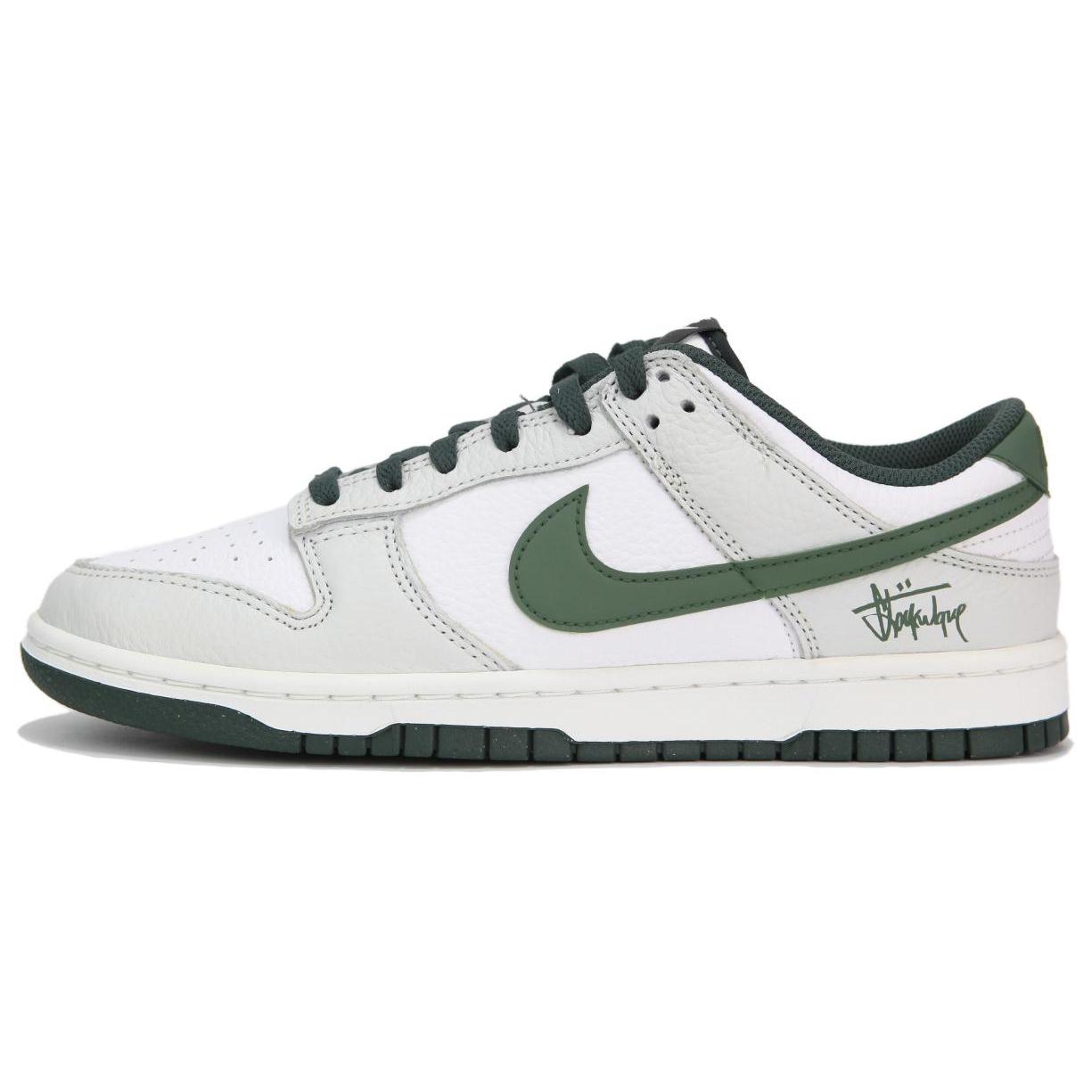 

Nike Dunk Low Slip Resistant Abrasion Resistant Low top Skateboard Shoes Men s White Green HF2874-001(Teamfour-) 44.5