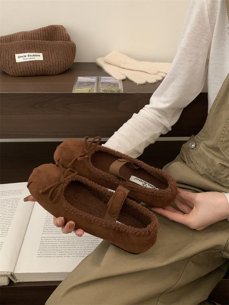 Flat Bottom Retro Round Head Mary Jane Single Shoes Women's Shoes 2025 Spring and Autumn Bow French Ballet Evening Shoes