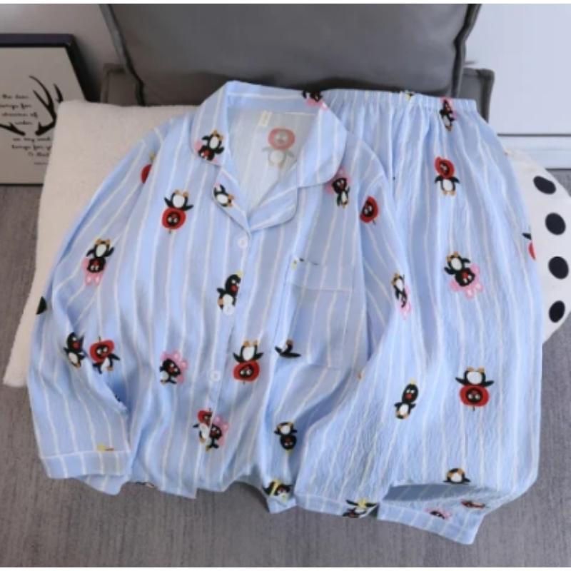 

Женский пижамный комплект с рисунком в виде мультяшного кота, новая весенняя мягкая повседневная пижама для женщин, милая корейская домашняя одежда XXL