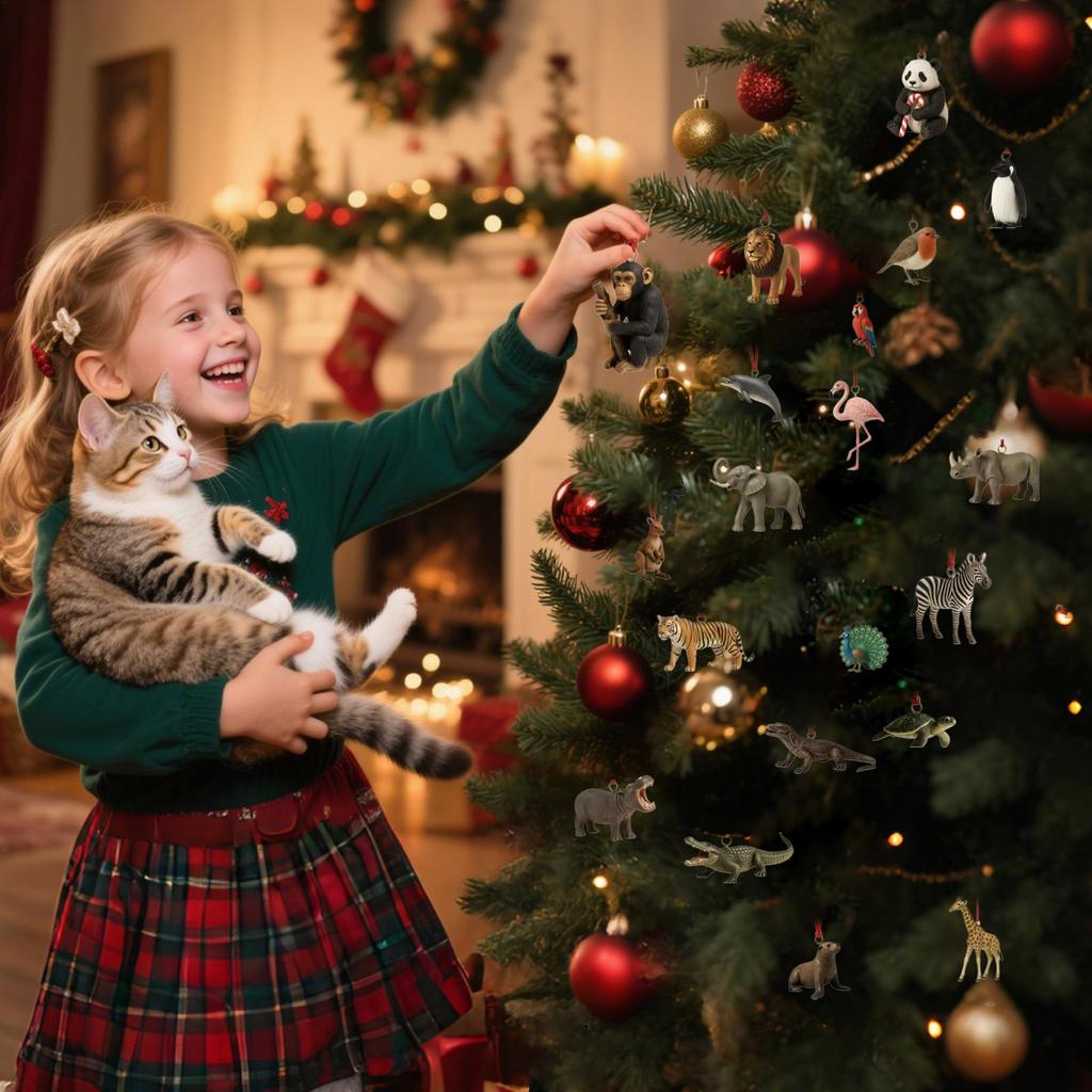 Odpočítávací kalendář 24 dní Vánoční svátky Odpočítávání 2D Plochý akrylový přívěsek zvířátka pro děti Dospívající Denní rodinná aktivita