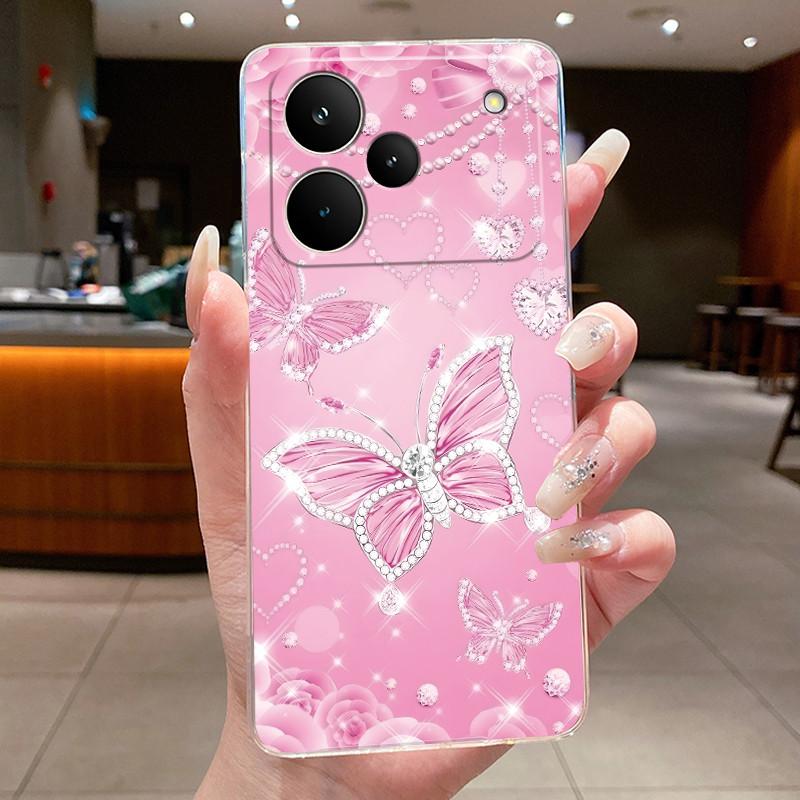 Phone Case For OPPO Realme P4 Coque Realme P4 Pro Funda P4PRO Butterfly Protective Casing Transparent Soft Silicone TPU Cover