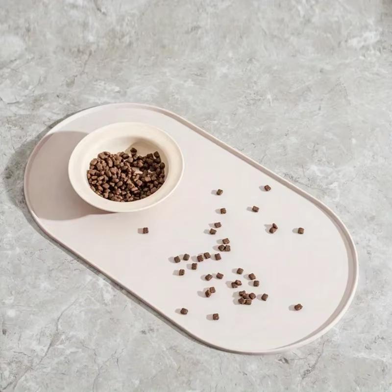 Silicone Pet Food Mat Waterproof Non-Slip Pet Feeding Placemat for Floor Protection, Easy To Clean Cat and Dog Bowl Tray Owners