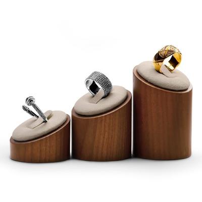 Earrings Jewelry Display Stand Velvet Rings Gift Storage Rack Earring Trinket Organizer Holder Wooden Ring Showcase Stand