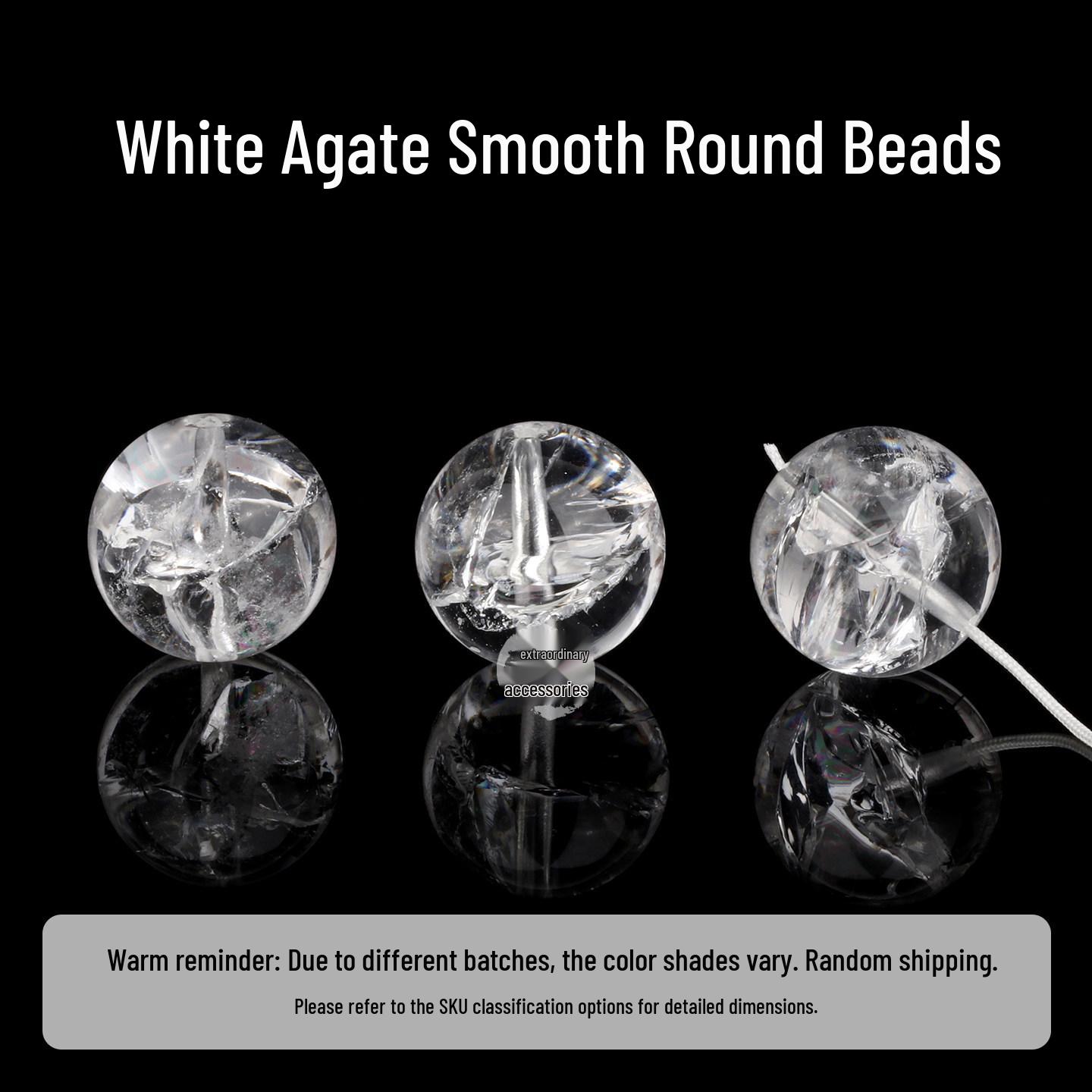 Brahma Azeztulite Natural White Round Beads for DIY Bracelets