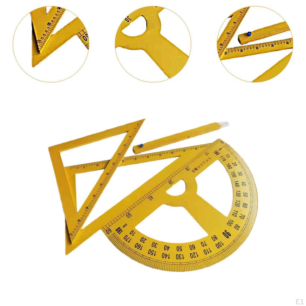 Sada 4 ks geometrie pro tabuli, matematické nástroje, pravítko a kružítko pro použití v technických školách