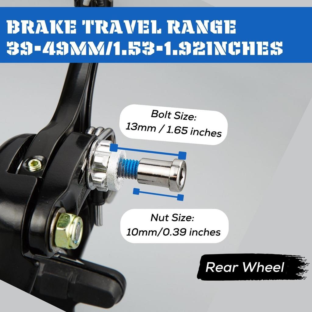 Corki Cycles Bicycle Brake Set, 2-Piece Front and Rear Brake Caliper Set - Black