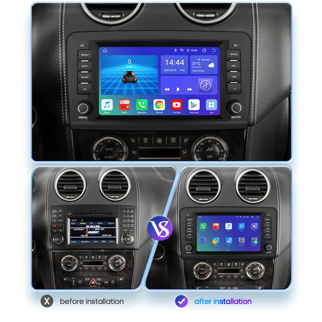 Ossuret 2Din Android 13 Car Radio for Mercedes Benz GL ML W164 ML350 ML500 X164 GL35 GL45 2005-2012 Navigation GPS Intelligent Multimedia Video WIFI