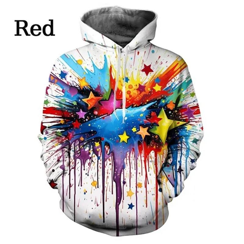 Colour Mixed-ink Blob-Colou 3D Print Hoodies Men Women Oversized Hoodie Pullovers Hooded Sweatshirt Tracksuits Coat Kid Clothing