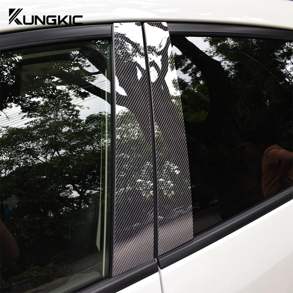 B Pillars For Subaru Subaru Crosstrek 2025 2025 LHD RHD Car Window Door Column B Pillar Post Trim Glossy Carbon Fiber Sticker