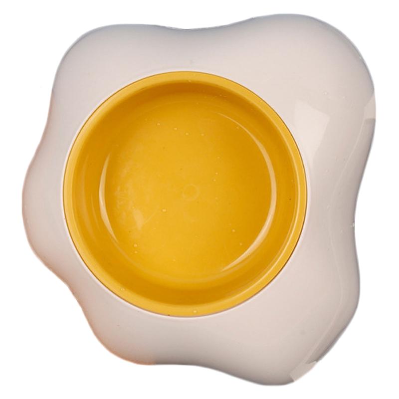 Pet Bowl Cute Large Capacity Prevent Slip Plastic Cat Dog Food Bowl for Indoor Feeding White Single Bowl