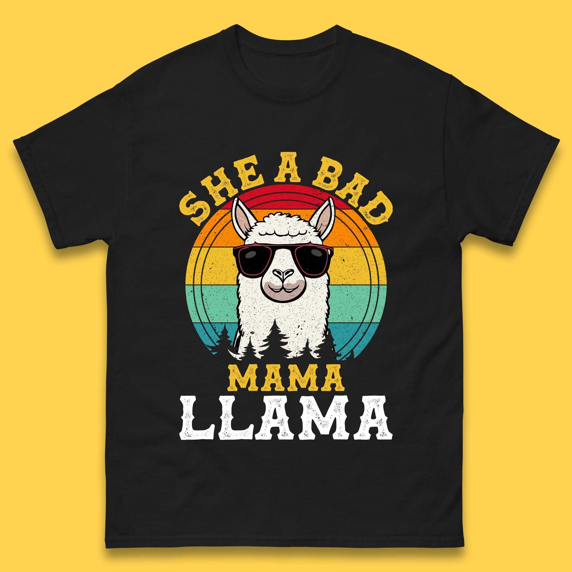 She A Bad Mama Llama Mens T-Shirt Womens Tops Tees 3XL