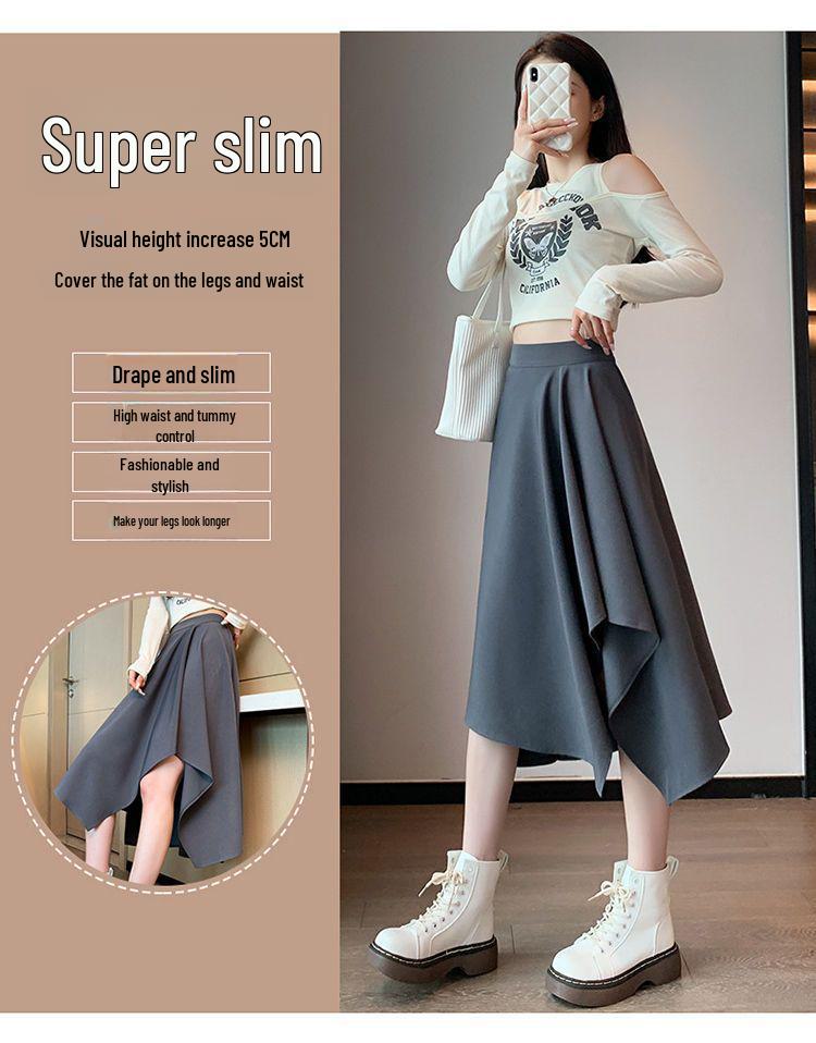 Korean Style Slim Swing Skirt for Women - Spring, Summer & Autumn Mid-Length Trend