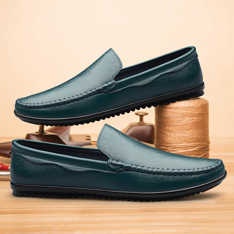 Breathable Mens Casual Shoes Genuine Leather Man Loafers Moccasins Leisure Walk Slip on Flats Outdoor Male Driving Shoes