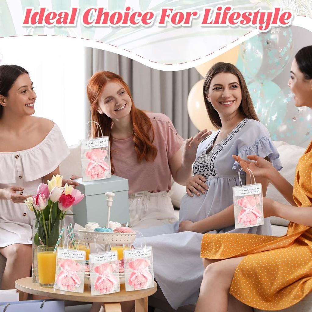 Baby Shower Favors Bear Towel Soft Coral Fleece Hand Towels with Bags for Wedding Graduation Valentine Baby Baptism Supplies