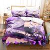 New Murasaki Shion Bedding Set Single Twin Full Queen King Size Bed Set Adult Kid Bedroom Duvet Cover Sets Anime Kawaii Girl Bed