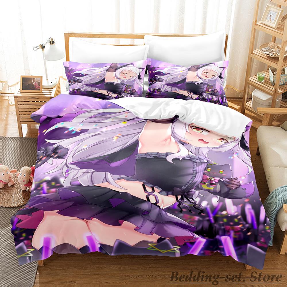 New Murasaki Shion Bedding Set Single Twin Full Queen King Size Bed Set Adult Kid Bedroom Duvet Cover Sets Anime Kawaii Girl Bed