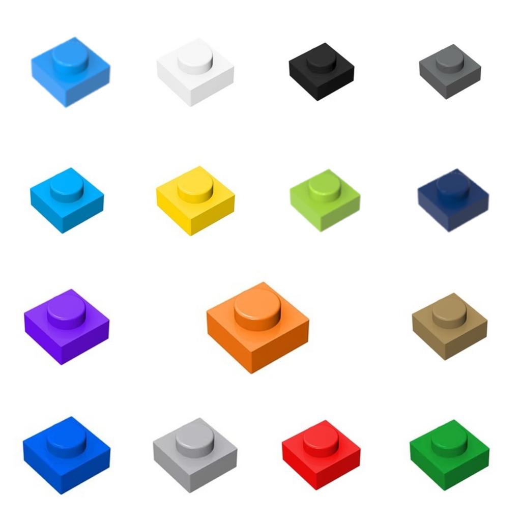 Brown Color Plate 1x1 3024 Building Block Part Brick for Kids Pixel Art Remix Painting QR Code Gift Children DIY Toys