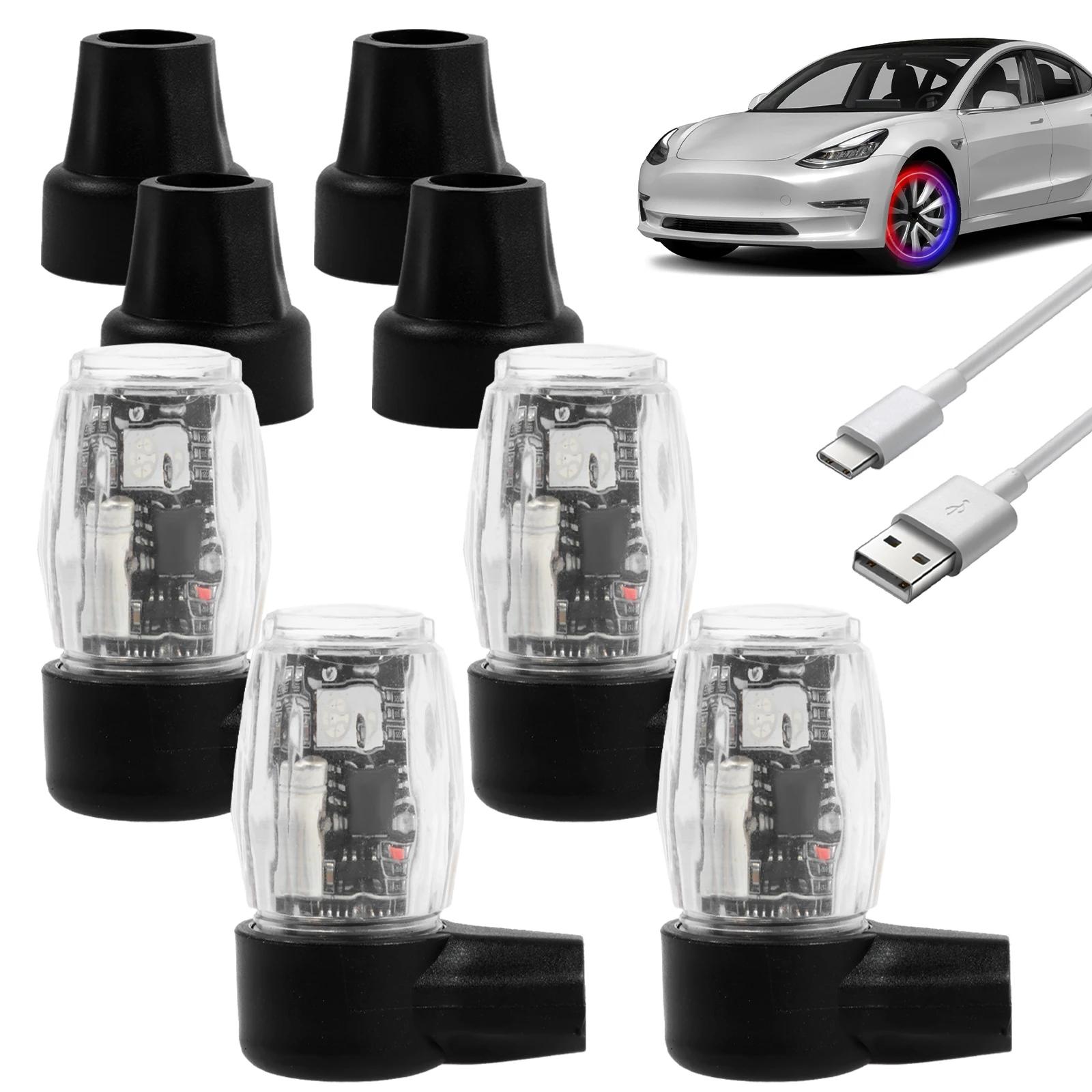 

4Pcs Luminous Tire Valve Caps Hub LED Decor Lights 6 Lighting Modes Glowing Caps Waterproof with Motion Sensors Smart on and off Universal&Universal